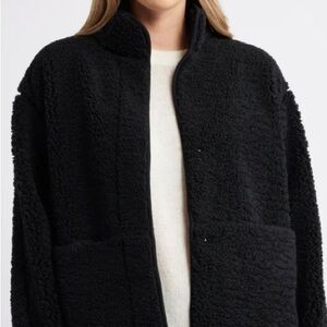 Caslon (Nordstrom) NWT Faux Shearling/Sherpa Jacket in Black - XL